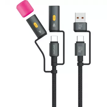 Kabel USB 4smarts 541060 USB 2.0 1m USB C Czarny Szary