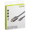 Pleciony kabel adaptera USB, wtyk USB-C > wtyk HDMI, 4K / 60 Hz (czarny/srebrny, 2 metry)