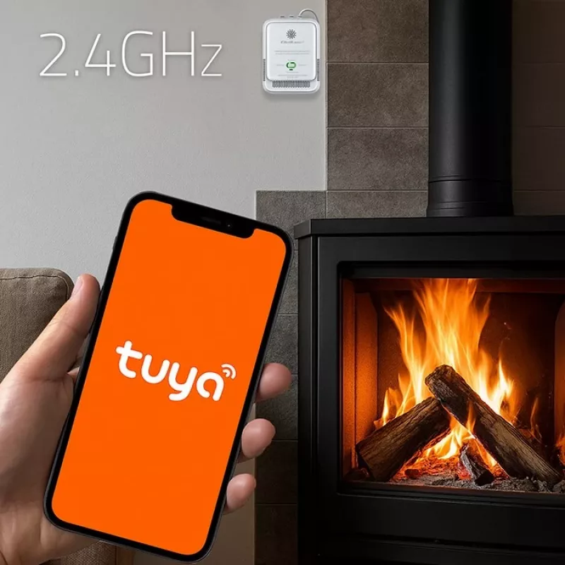 Detektor wycieku gazu QOLTEC NG Tuya — czujnik gazu ziemnego (CH4), inteligentny, kompatybilny z Tuya