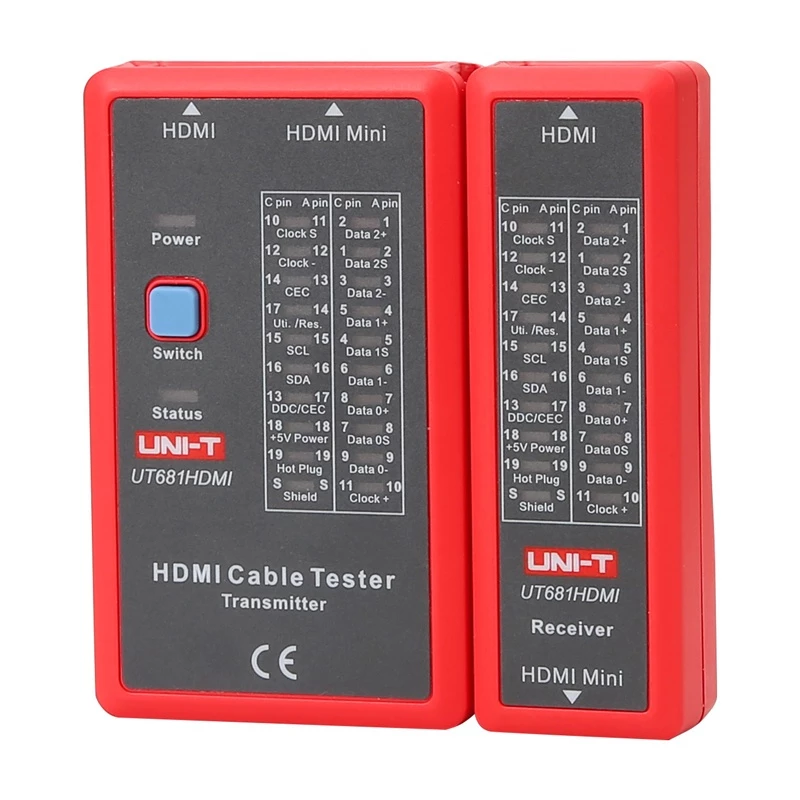 Tester kabli HDMI No name UT681HDMI — weryfikacja ciągłości i połączeń HDMI