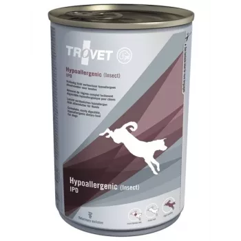 Weterynaryjna karma dla psów TROVET Hypoallergenic Insect IPD Puppy Food 400 g – formuła z owadów, białko 7%, tłuszcz 6%, wilgotność 78%