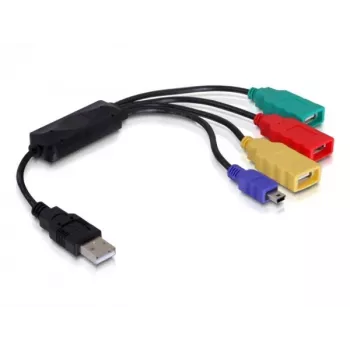 DeLock USB2.0 zewnętrzny 4-portowy koncentrator kablowy - Hub - 4 x USB2.0 - Desktop (61724)