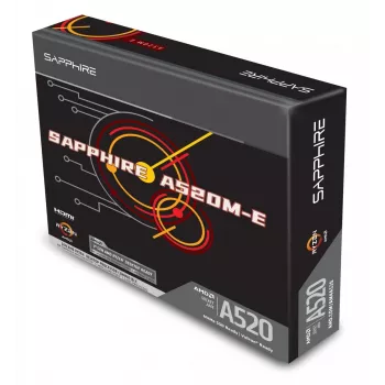 Płyta główna Micro ATX Sapphire A520M-E do Socket AM4, chipset AMD A520, 2x DDR4 DIMM, max 64 GB, PCIe 3.0 x16/x1, SATA III, Gigabit LAN