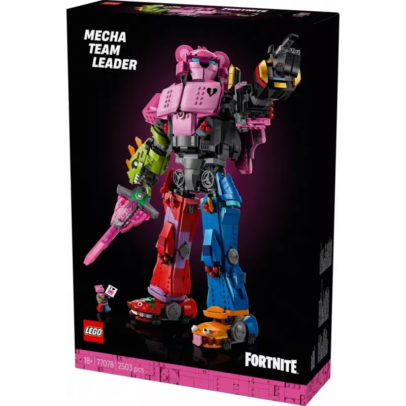 Zestaw LEGO Team Leader Mechs 77078 — Fortnite, 2503 elementy, 1 minifigurka, wysokość mecha 450 mm