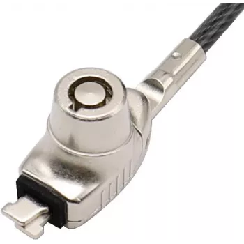 Manhattan Laptop Lock (Nano) z dwoma kluczami, Kompatybilny z zamkami w standardzie Nano, Kabel 1,5 m, Zabezpieczenie przed kradzieżą, Wytrzymały stalowy kabel - metal z przezroczystą osłoną PVC, Do notebooków, Dożywotnia gwarancja