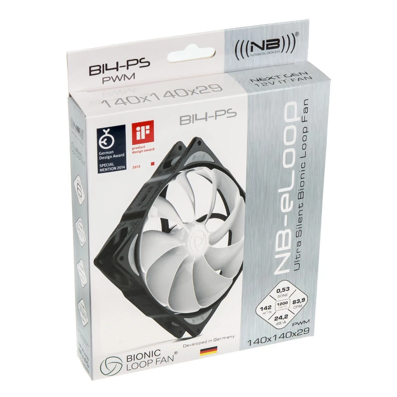 Wentylator obudowy NoiseBlocker NB-eLoop B14-PS 140mm PWM, model ITR-B14-PS