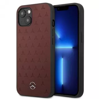 Mercedes MEHCP13SPSQRE Etui twarde iPhone 13 mini 5,4 Czerwone/czerwone Skóra Wzór Gwiazd