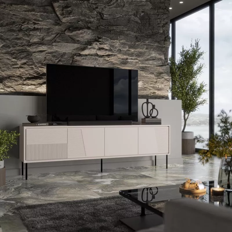 szafka RTV ABI 4D 200x38x62 kaszmir matowy
