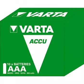 Varta Longlife - Bateria 2 x typu AAA - NiMH - (ładowalna) - 800 mAh - 10 sztuk w opakowaniu