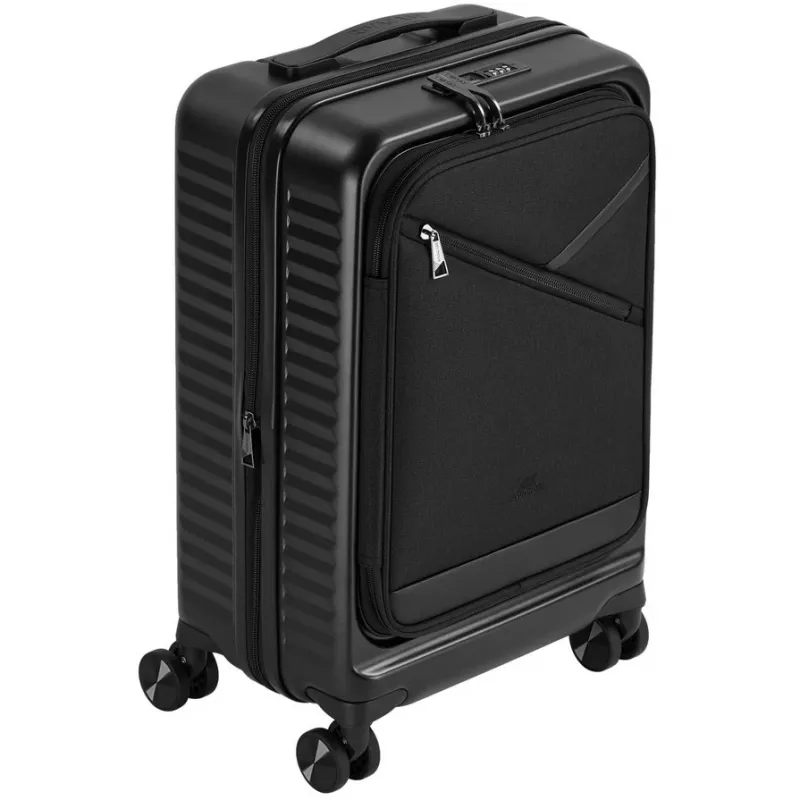 Walizka kabinowa Rivacase 8180 Clark ECO – bagaż podręczny, twarda skorupa, czarny