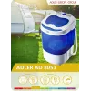 Adler | AD 8051 | Pralka | Klasa efektywności energetycznej | Ładowanie od góry | Pojemność prania 3 kg | Nieokreślona prędkość obrotowa | Głębokość 37 cm | Szerokość 38 cm | Biały/Niebieski