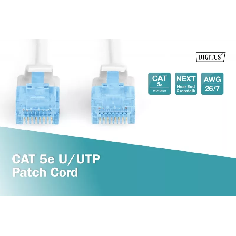 Kabel sieciowy Digitus CAT 5e U/UTP RJ-45 2m biały