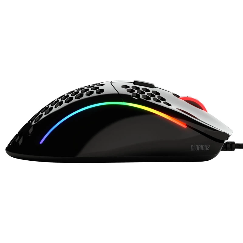 Glorious Gaming Model D Mysz Glossy (Czarna), dla osób praworęcznych, Optyczna, USB Type-A, 12000 DPI, 1 ms, Czarna