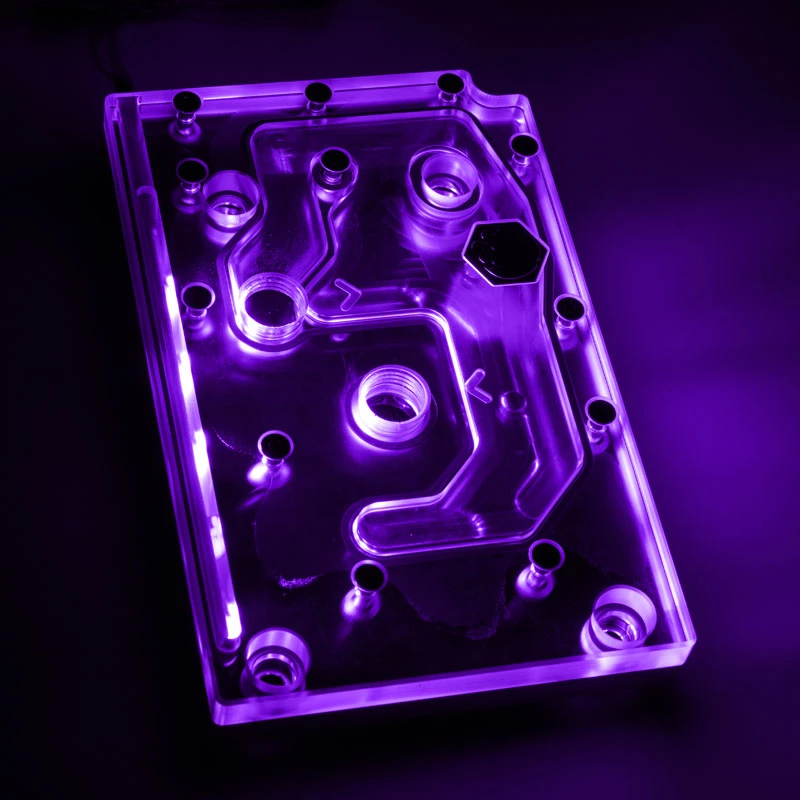 Blok wodny BitsPower Monoblock dla ASRock X399M Taichi RGB, akryl/miedź, niklowany, 90×142×29,1 mm