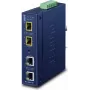 PLANET Przemysłowy 2-portowy przełącznik SFP - przewodowy - niebieski - metal - IP30 - FCC Part 15 Class A - CE IEC60068-2-32 (upadek swobodny) IEC60068-2-27 (wstrząs) IEC60068-2-6 (wibracje) (IGT-900-2T2S)