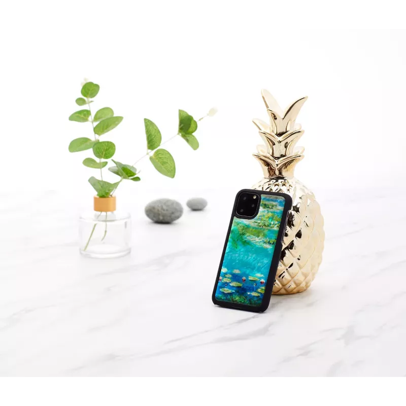 Etui na smartfona iKins do iPhone 11 Pro — wzór lilii wodnych, czarny