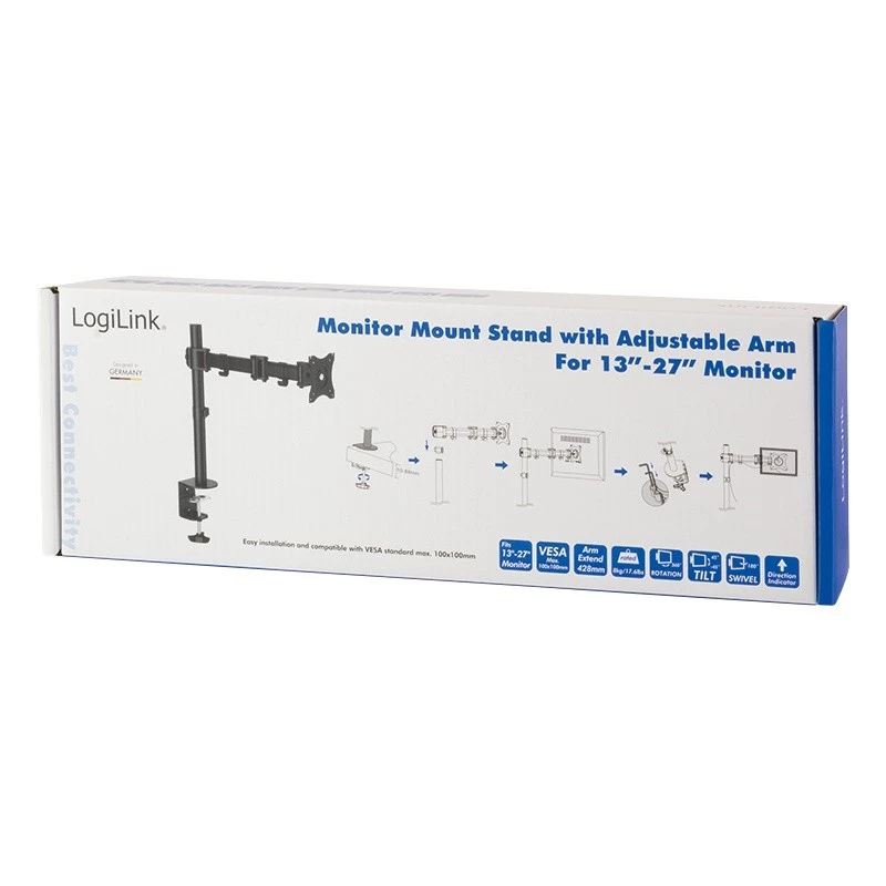 LogiLink BP0021 Uchwyt / Podstawa do monitora 68.6 cm (27) Czarny