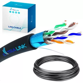 Kabel sieciowy Extralink CAT5E FTP (F/UTP) 50M Czarny