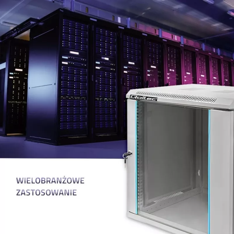Szafa rack QOLTEC 19-calowa 12U model 54485 — obudowa sieciowa/serwerowa