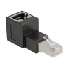 DeLOCK adapter RJ45 wtyk na RJ45 gniazdo kat.6A 90° skierowany do góry czarny