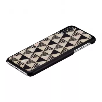 Etui na smartfona iKins do iPhone XS Max — czarne, wzór piramidy, ochronna twarda obudowa