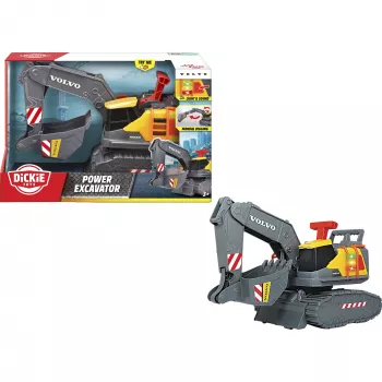 Koparka zabawkowa Simba-Dickie Volvo Power Excavator model 203725012 — pojazd budowlany odlewany, zestaw do zabawy