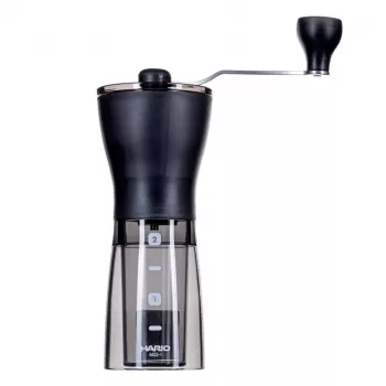 Coffee grinder HARIO MSS-1DTB — electric grinder, Czarny, fine grinding, built-in dispenser