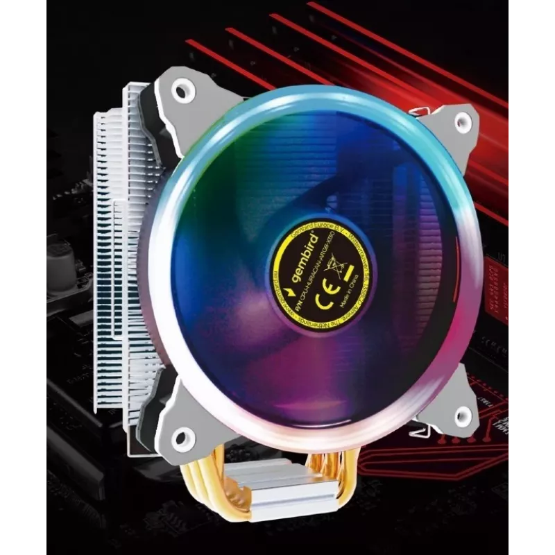 Chłodzenie powietrzne Gembird CPU-HURACAN-ARGB-X130 12 cm Czarno-Białe