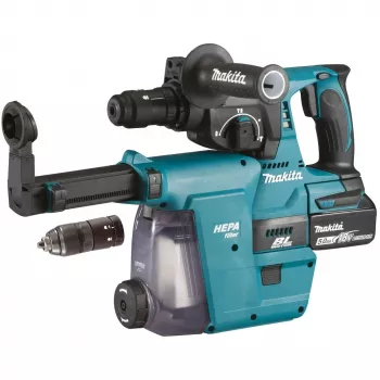 Makita DHR243RTJW - Młot udarowo-obrotowy - Akumulatorowy - 3 funkcje - SDS-plus - 2 dżule - 2 akumulatory, ładowarka w zestawie - 18 V (DHR243RTJW)