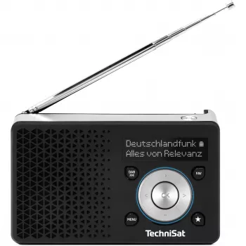 Przenośne radio TECHNISAT DIGITRADIO 1 A — DAB+/FM, wyświetlacz OLED, USB-C, słuchawki 3,5 mm, 1 W, czarny/srebrny