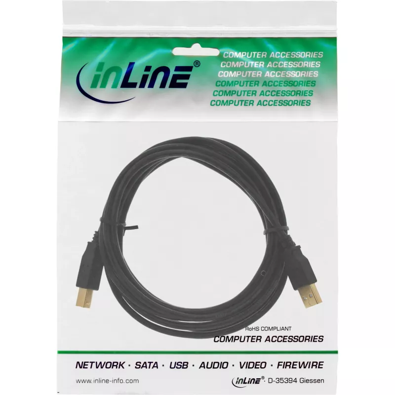 Microconnect USBAB5G Kabel USB USB 2.0 5 m USB A USB B Czarny