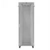 Szafa rack LANBERG FF01-8047-12SL 47U 800x1000 mm szara z przednimi i tylnymi drzwiami szklanymi oraz miejscem na panel LCD