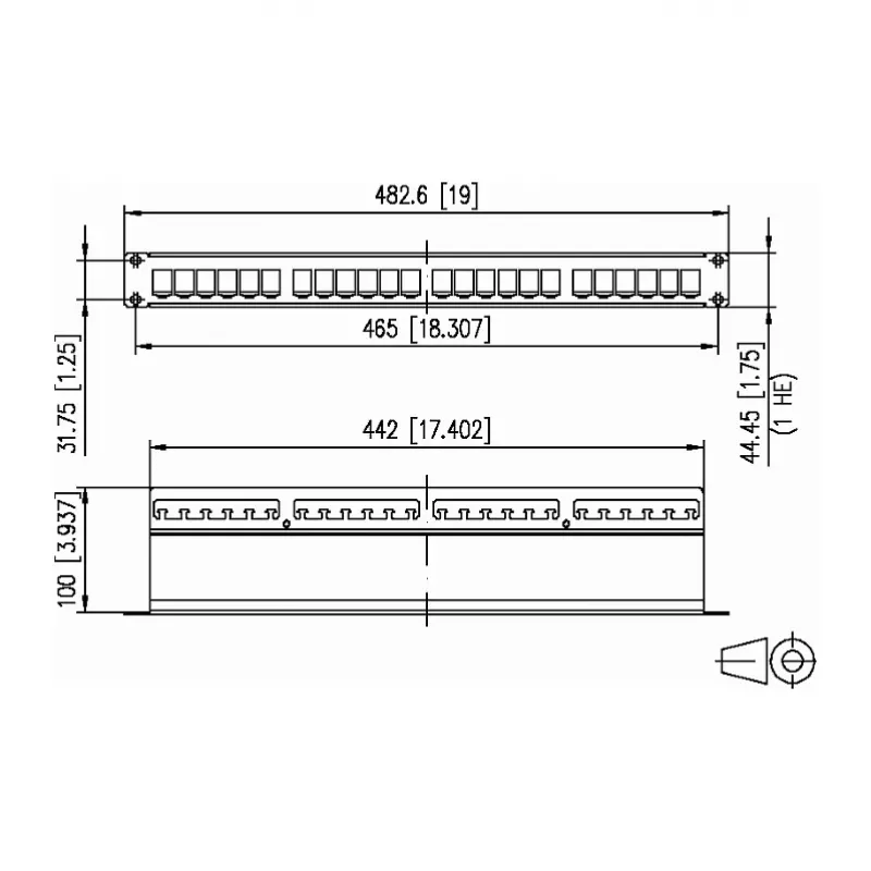 METZ CONNECT BTR E-DAT Module 24x8(8) - Panel krosowniczy - 1U - 24 porty (130921-00-E)
