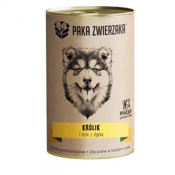 PAKA ZWIERZAKA Królik i dzik z dynią - mokra karma dla psów - 400g