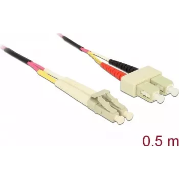 Kabel światłowodowy DeLOCK 86546 0,5 m LC SC fioletowy
