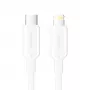Kabel USB-C do Lightning 3A 480Mbps 1m BIAŁY