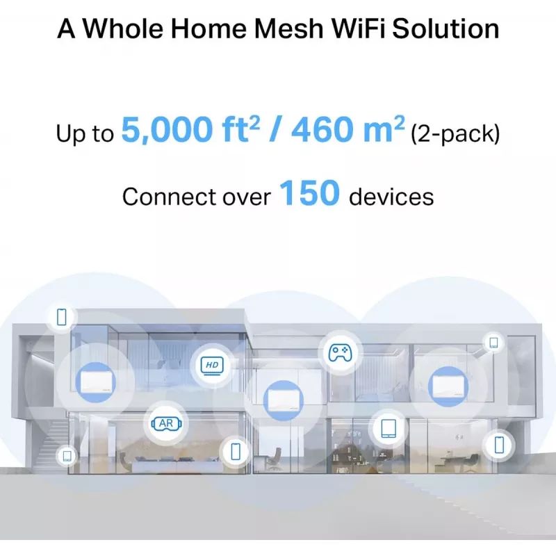 System Wi‑Fi Mesh TP‑LINK Mercusys Halo H25BE (Wi‑Fi 7, dwuzakresowy 2.4/5 GHz, 2880 Mbps) zestaw 2 szt., 3 wewnętrzne anteny, biały