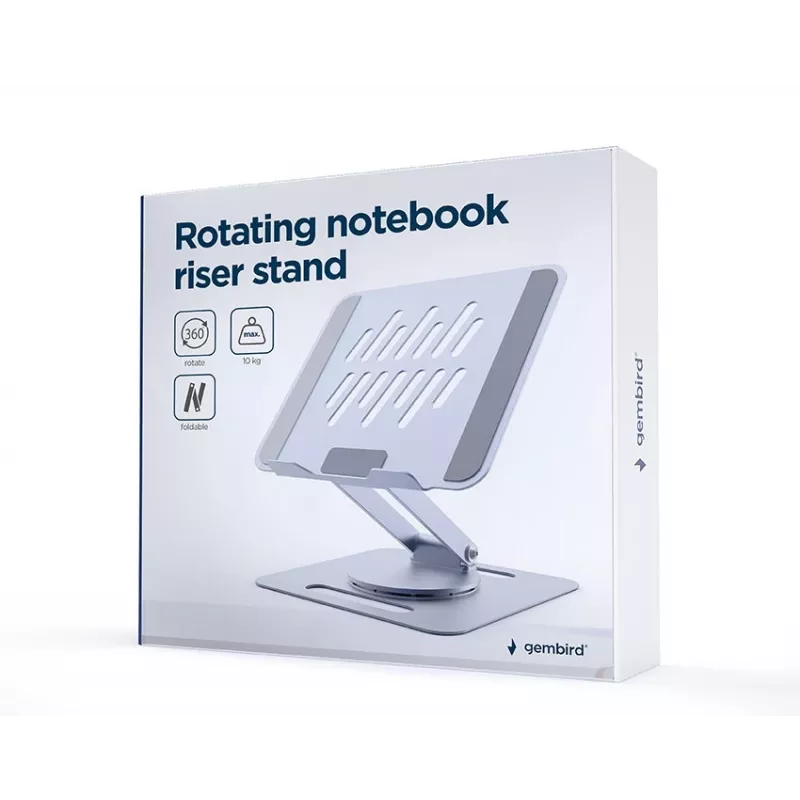 Podstawka pod notebook GEMBIRD NBS-DR1-01 — obrotowa podstawa, regulowana wysokość, Space szary