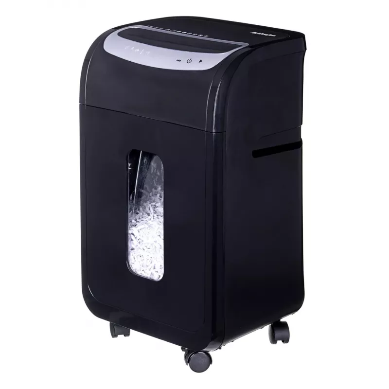 Niszczarka dokumentów ActiveJet ASH-2502C — cięcie krzyżowe P-4, 25 arkuszy, 4x40 mm, kosz 28 l, szerokość szczeliny 22,8 cm, czas pracy ciągłej 30 min
