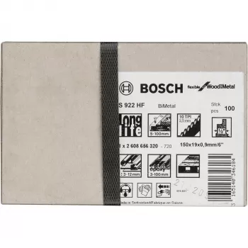 Brzytwa do piły szablastej Bosch S 922 HF Bimetal 15 cm do drewna i metalu