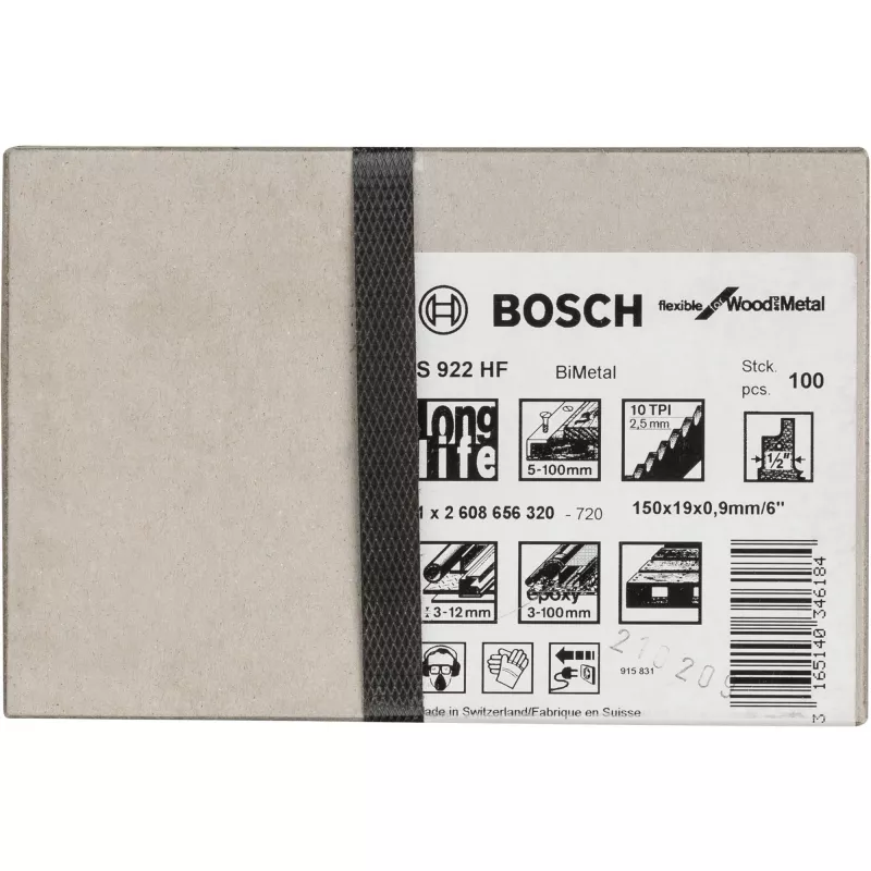 Brzytwa do piły szablastej Bosch S 922 HF Bimetal 15 cm do drewna i metalu