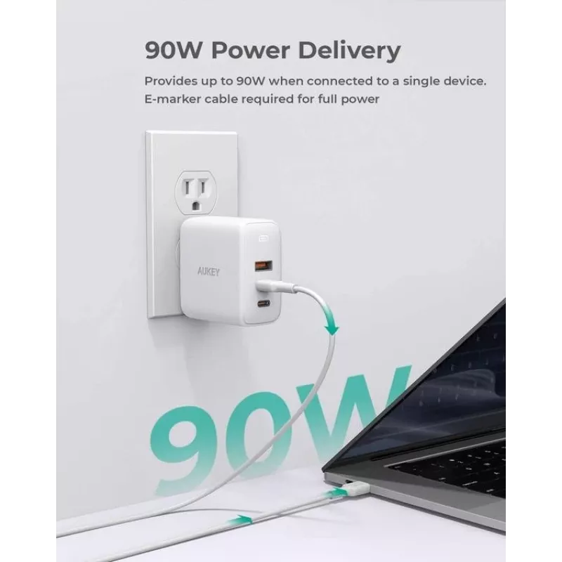 AUKEY PA-B6S biały Omni a Mix GaN ultraszybka ładowarka ścienna
