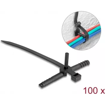 Opaski kablowe DELOCK 18914, 150 x 7 mm, czarne, opakowanie 100 szt.