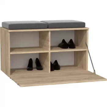 Zamknięta szafka na buty Top e Shop OPAL SZAFKA SONOMA — dąb, 850×450 mm, płyta wiórowa, rama 16 mm
