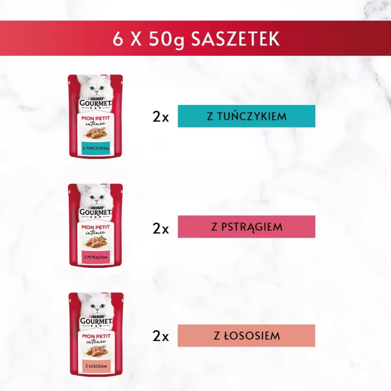GOURMET Mon Petit Fish Mix - mokra karma dla kota - 6 x 50 g