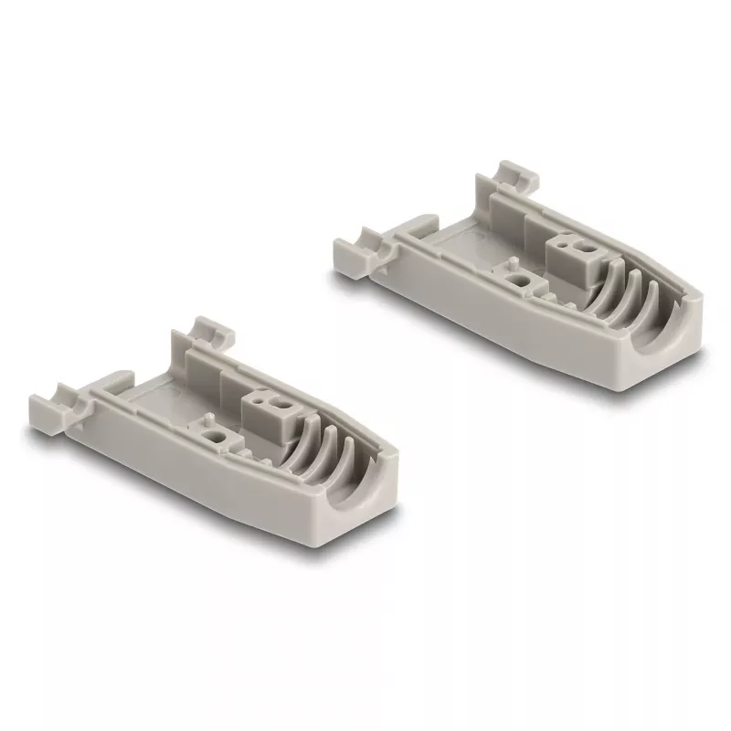 Osłona kabla DELOCK D-Sub plastikowa obudowa dla wtyków 9-pinowych męskich/żeńskich z uszczelkami gumowymi, szara, 31,2×47,9×16,6 mm