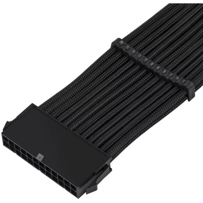 SilverStone PP07E - kabel przedłużający zasilania - ATX, 24-pin (W) do ATX, 24-pin (M) - 30 cm - czarny