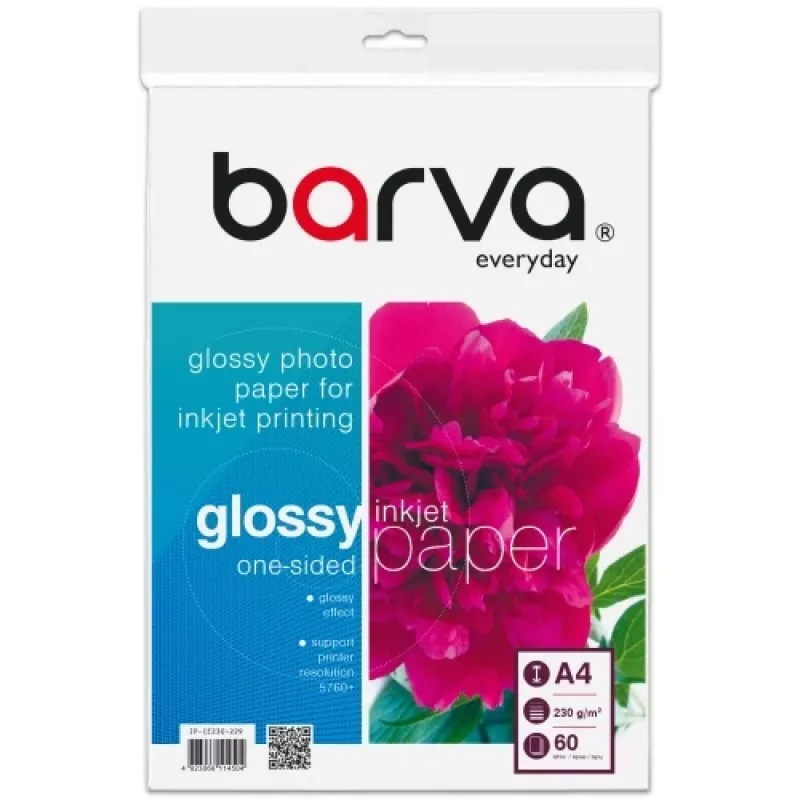 Papier fotograficzny Barva (IP-CE230-229) Everyday Glossy 230 g/m², A4, 60 arkuszy