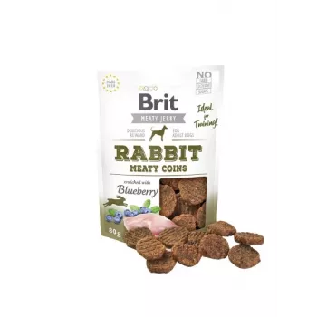 Przysmaki dla psa Brit Jerky Snack Królik 80 g — przysmaki treningowe dla dorosłych psów, bez cukru