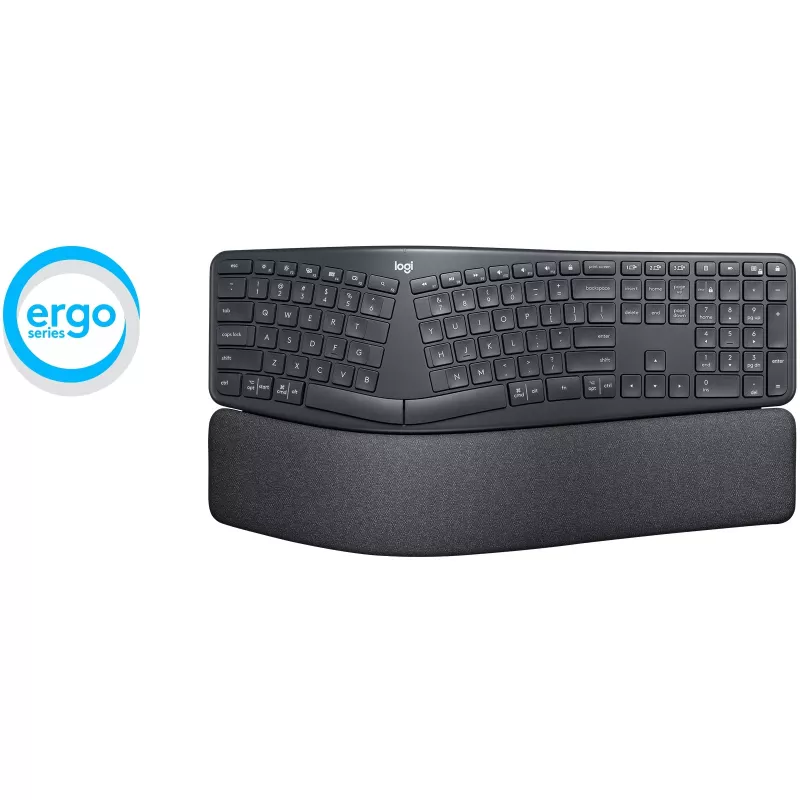 Logitech ERGO K860 - Klawiatura - Bezprzewodowa - 2,4 GHz, Bluetooth 5.0